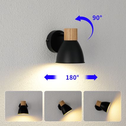 Brilagi - Sienas prožektors ODENSE 1xE14/10W/230V kaučuka koks/melns