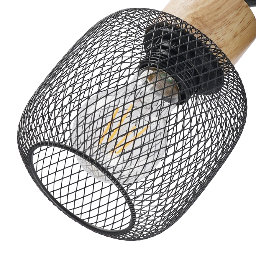 Brilagi - Sienas punktveida gaismeklis BASKLITE 1xE27/15W/230V gumijas koks/melns