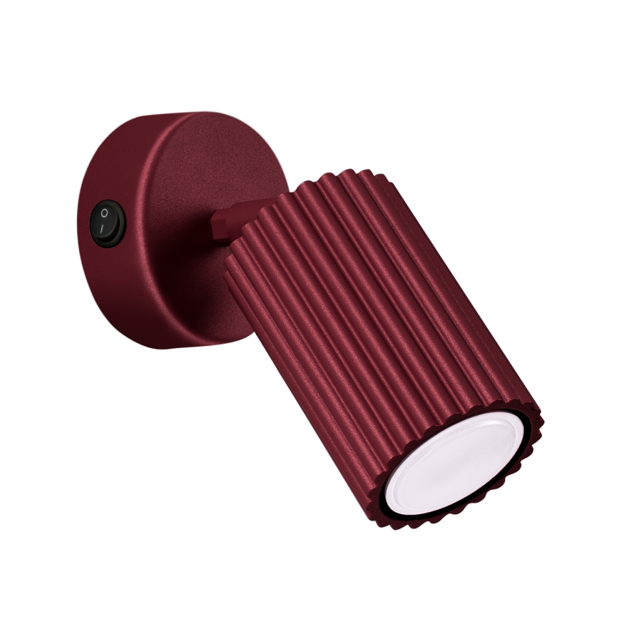 Brilagi - Sienas punktveida gaismeklis CRESTO 1xGU10/10W/230V burgundijas sarkans