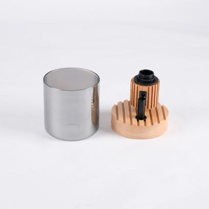 Brilagi - Sienas punktveida gaismeklis HYGGE 1xE14/15W/230V kaučuka koks/dūmakains