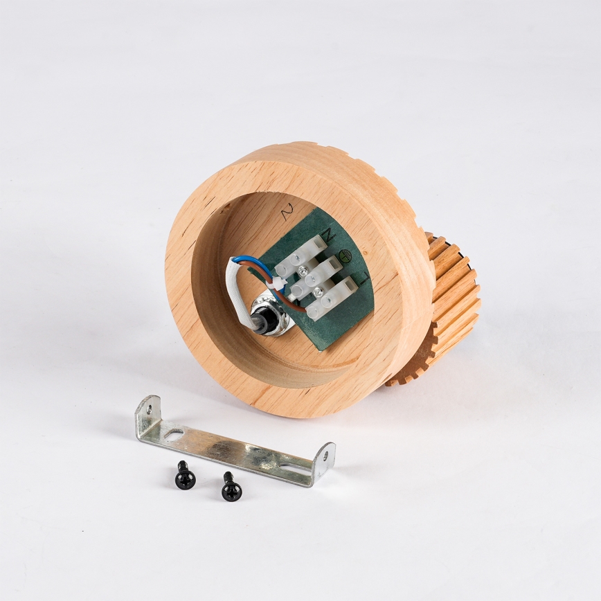 Brilagi - Sienas punktveida gaismeklis HYGGE 1xE14/15W/230V kaučuka koks/dūmakains