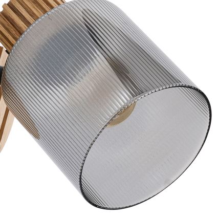 Brilagi - Sienas punktveida gaismeklis HYGGE 1xE14/15W/230V koka/dūmakaina