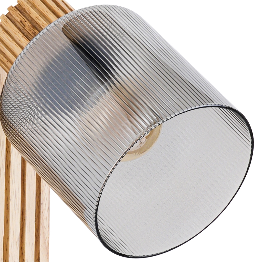 Brilagi - Sienas punktveida gaismeklis HYGGE 1xE14/15W/230V koka/dūmakaina