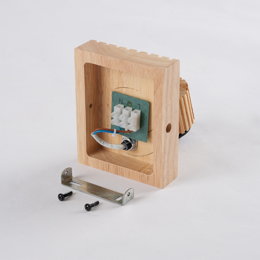 Brilagi - Sienas punktveida gaismeklis HYGGE 1xE14/15W/230V koka/dūmakaina