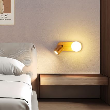 Brilagi - sienas punktgaismeklis MODERN WOOD 1xG9/5W/230V + 1xGU10/8W no kaučuka koka