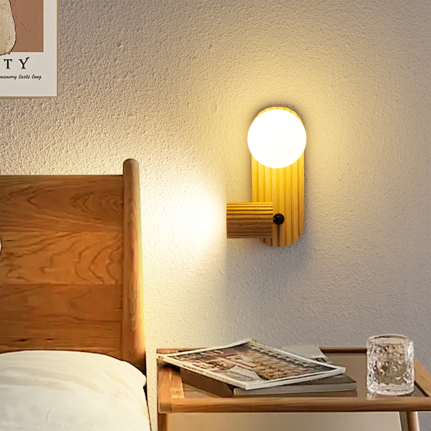 Brilagi - sienas punktgaismeklis MODERN WOOD 1xG9/5W/230V + 1xGU10/8W no kaučuka koka