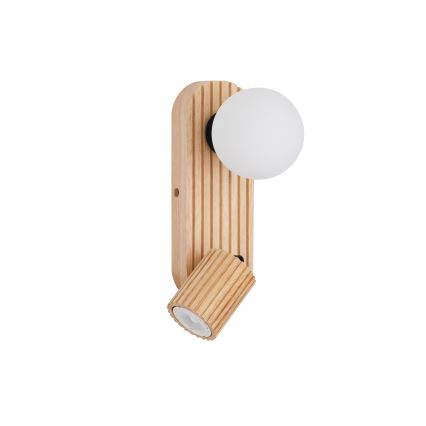 Brilagi - sienas punktgaismeklis MODERN WOOD 1xG9/5W/230V + 1xGU10/8W no kaučuka koka