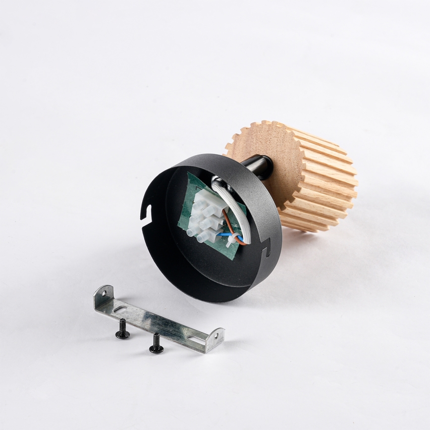 Brilagi - Sienas punktveida gaismeklis MODERN WOOD 1xGU10/8W/230V kaučuka koks/melns