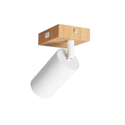 BRILAGI - sienas punktveida gaismeklis ar slēdzi SELE 1xGU10/30W/230V balts/ozola dekors