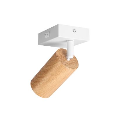BRILAGI - Sienas punktveida gaismeklis ar slēdzi SELE 1xGU10/30W/230V balts/ozola dekors