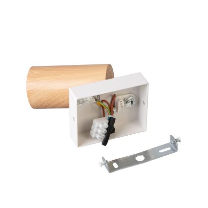 BRILAGI - Sienas punktveida gaismeklis ar slēdzi SELE 1xGU10/30W/230V balts/ozola dekors