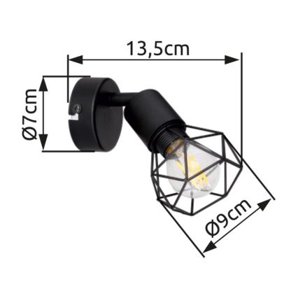Brilagi - Sienas spota gaismeklis CAGE 1xE14/40W/230V