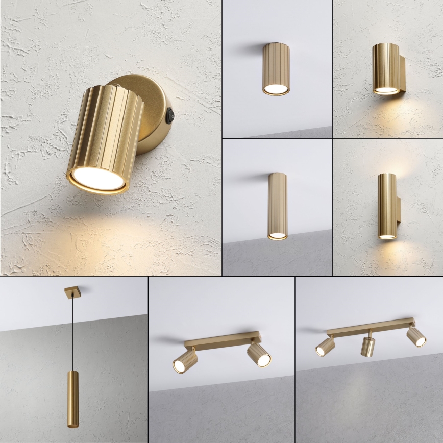 Brilagi - Sienas spota gaismeklis CRISPINA 1xGU10/10W/230V zelta krāsā