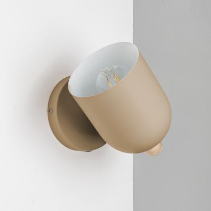 Brilagi - Sienas spota gaismeklis GALLION 1xE27/15W/230V bēšs