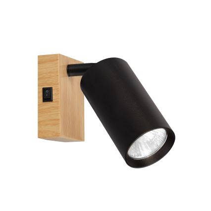 Brilagi - Sienas spota gaismeklis SELE 1xGU10/30W/230V melna/ozola dekors