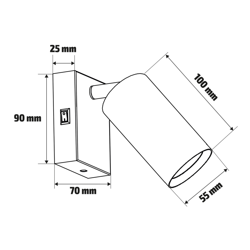 Brilagi - Sienas spota gaismeklis SELE 1xGU10/30W/230V melna/ozola dekors