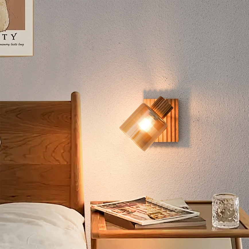 Brilagi - Sienas spotgaismeklis HYGGE 1xE14/15W/230V kaučuka koks/dūmains