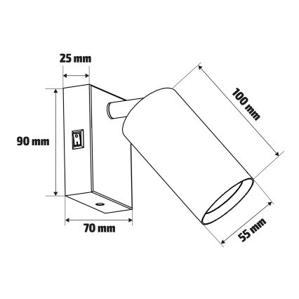 Brilagi - Sienas spotgaismeklis SELE 1xGU10/30W/230V, balts/ozolkoka dekors