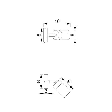 Brilagi - Sienas starmetis POKER 1xGU10/25W/230V zila/zelta