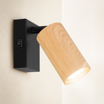 Brilagi - Sienas starmetis SELE 1xGU10/30W/230V melna/ozolkoka dekors