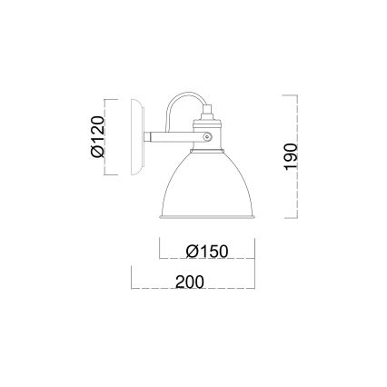 Brilagi - Sienas starmetis TECHNO 1xE27/60W/230V krēmkrāsa/patina