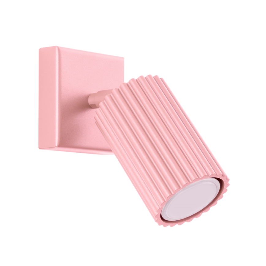 Brilagi - Sienas virziena gaismeklis CRESTO 1xGU10/10W/230V rozā