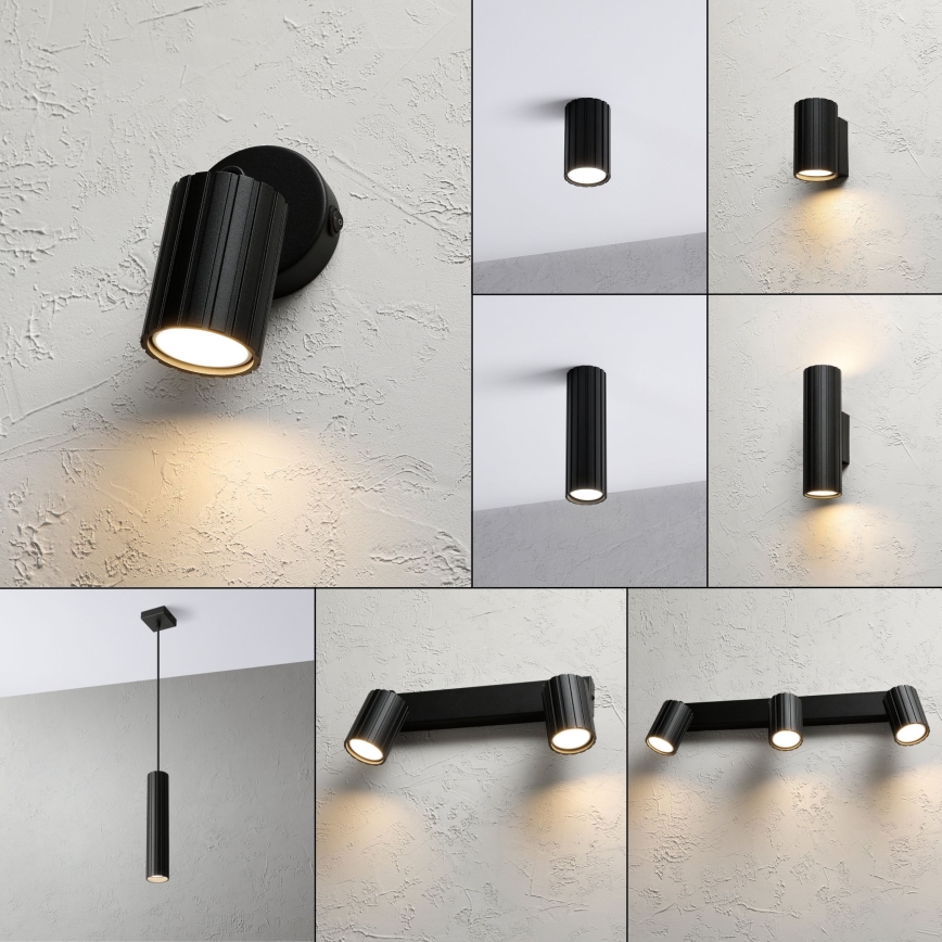 Brilagi - sienas virziena gaismeklis CRISPINA 1xGU10/10W/230V melns