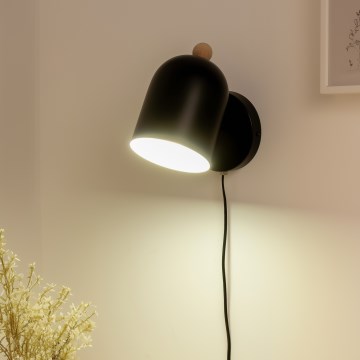 Brilagi - Sienas virziena gaismeklis GALLION 1xE27/15W/230V melns
