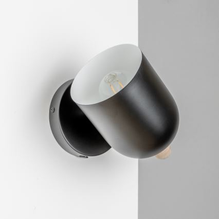 Brilagi - Sienas virziena gaismeklis GALLION 1xE27/15W/230V melns