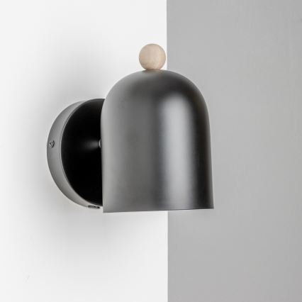 Brilagi - Sienas virziena gaismeklis GALLION 1xE27/15W/230V melns