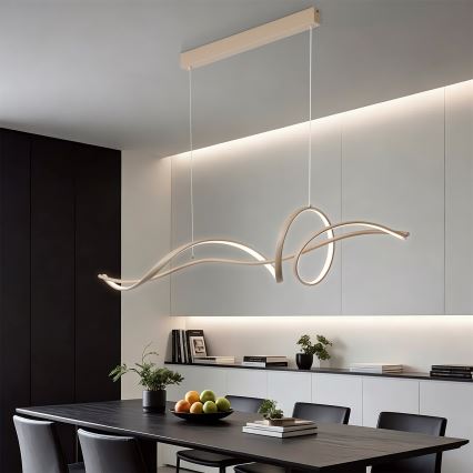 Brilagi - LED aptumšojama karājas lampa uz troses SIGNATURE LED/55W/230V 3000-6000K 120x23 cm bēša + tālvadība