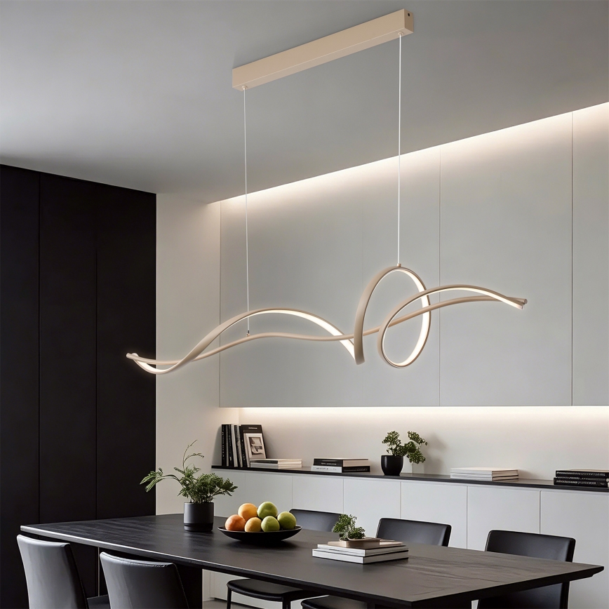 Brilagi - LED aptumšojama karājas lampa uz troses SIGNATURE LED/55W/230V 3000-6000K 120x23 cm bēša + tālvadība