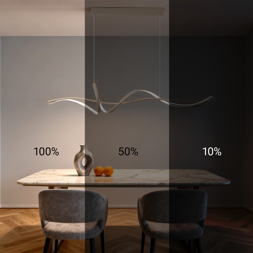 Brilagi - LED aptumšojama karājas lampa uz troses SIGNATURE LED/55W/230V 3000-6000K 120x23 cm bēša + tālvadība
