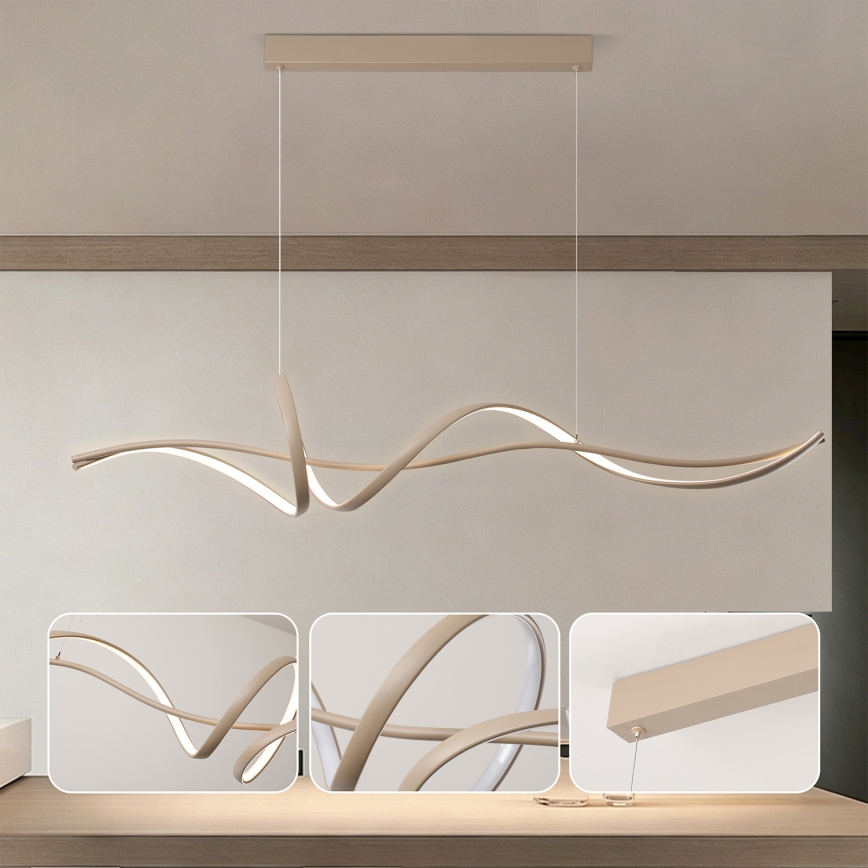 Brilagi - LED aptumšojama karājas lampa uz troses SIGNATURE LED/55W/230V 3000-6000K 120x23 cm bēša + tālvadība