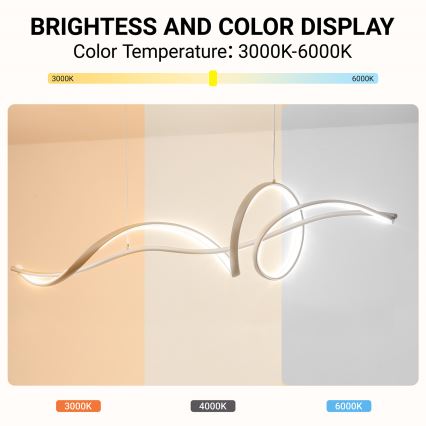 Brilagi - LED aptumšojama karājas lampa uz troses SIGNATURE LED/55W/230V 3000-6000K 120x23 cm bēša + tālvadība