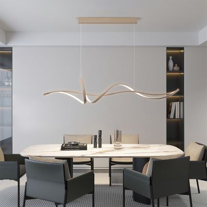 Brilagi - LED aptumšojama karājas lampa uz troses SIGNATURE LED/55W/230V 3000-6000K 120x23 cm bēša + tālvadība