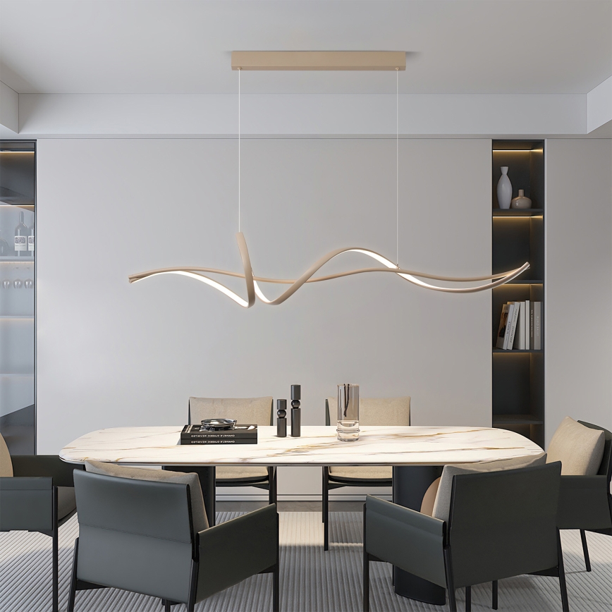 Brilagi - LED aptumšojama karājas lampa uz troses SIGNATURE LED/55W/230V 3000-6000K 120x23 cm bēša + tālvadība