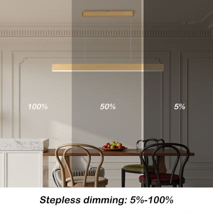 Brilagi - Regulējama LED lustra SLEEKLINE SMART LED/40W/230V Wi‑Fi Tuya, ozola dekors + tālvadības pults