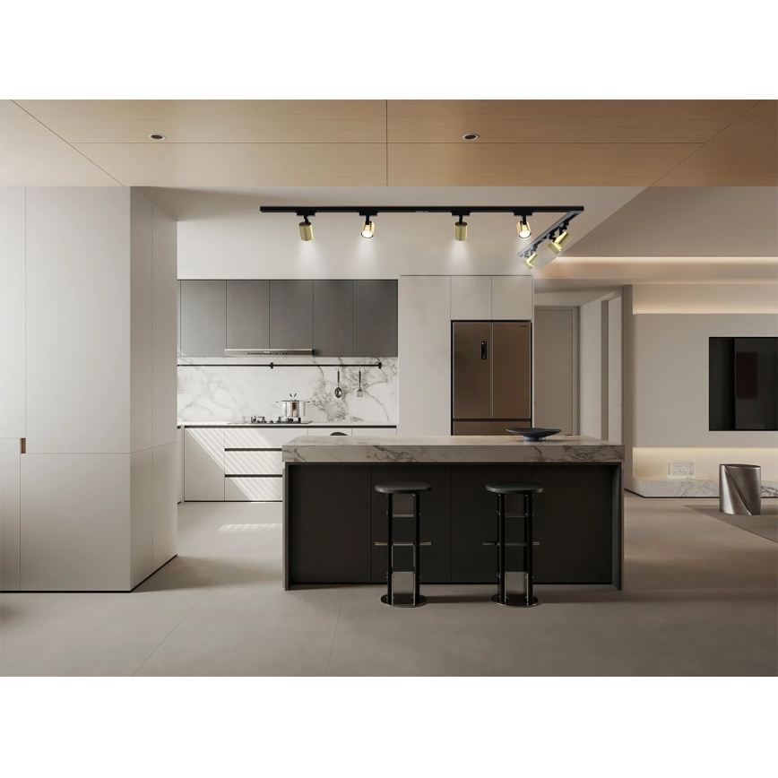 Brilagi - Sliežu sistēmas prožektors HUSKY 8xGU10/10W/230V melns/zelts