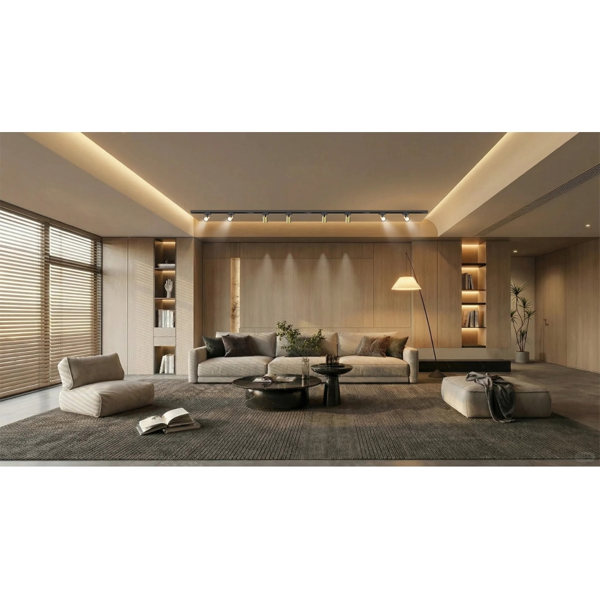 Brilagi - Sliežu sistēmas prožektors HUSKY 8xGU10/10W/230V melns/zelts