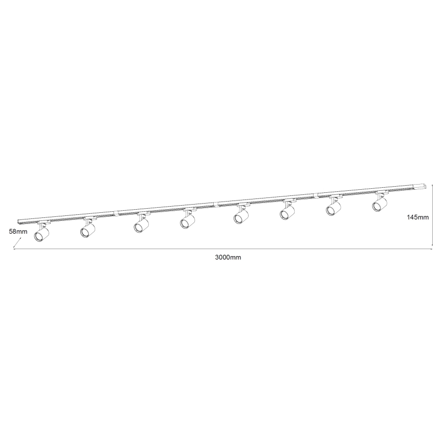 Brilagi - Sliežu sistēmas prožektors HUSKY 8xGU10/10W/230V melns/zelts