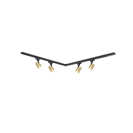 Brilagi - Sliežu sistēmas virziena gaismeklis HUSKY 4xGU10/10W/230V melns/zelts