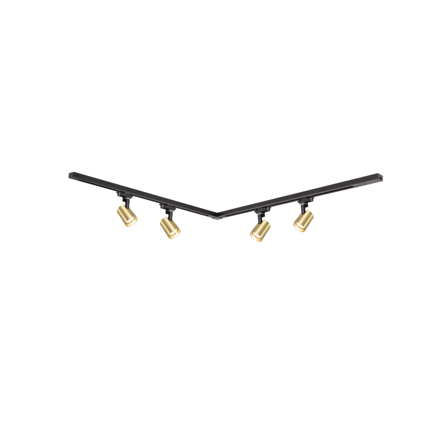 Brilagi - Sliežu sistēmas virziena gaismeklis HUSKY 4xGU10/10W/230V melns/zelts