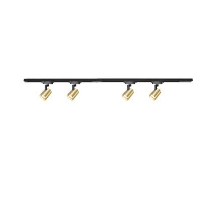 Brilagi - Sliežu sistēmas virziena gaismeklis HUSKY 4xGU10/10W/230V melns/zelts