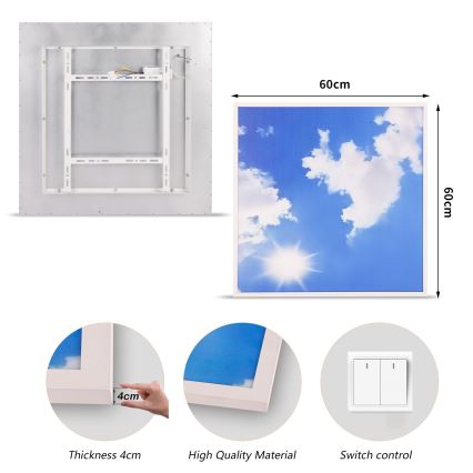 Brilagi - SLIMFRAME SKY LED griestu gaismeklis LED/58W/230V 60x60 cm sudraba/zils
