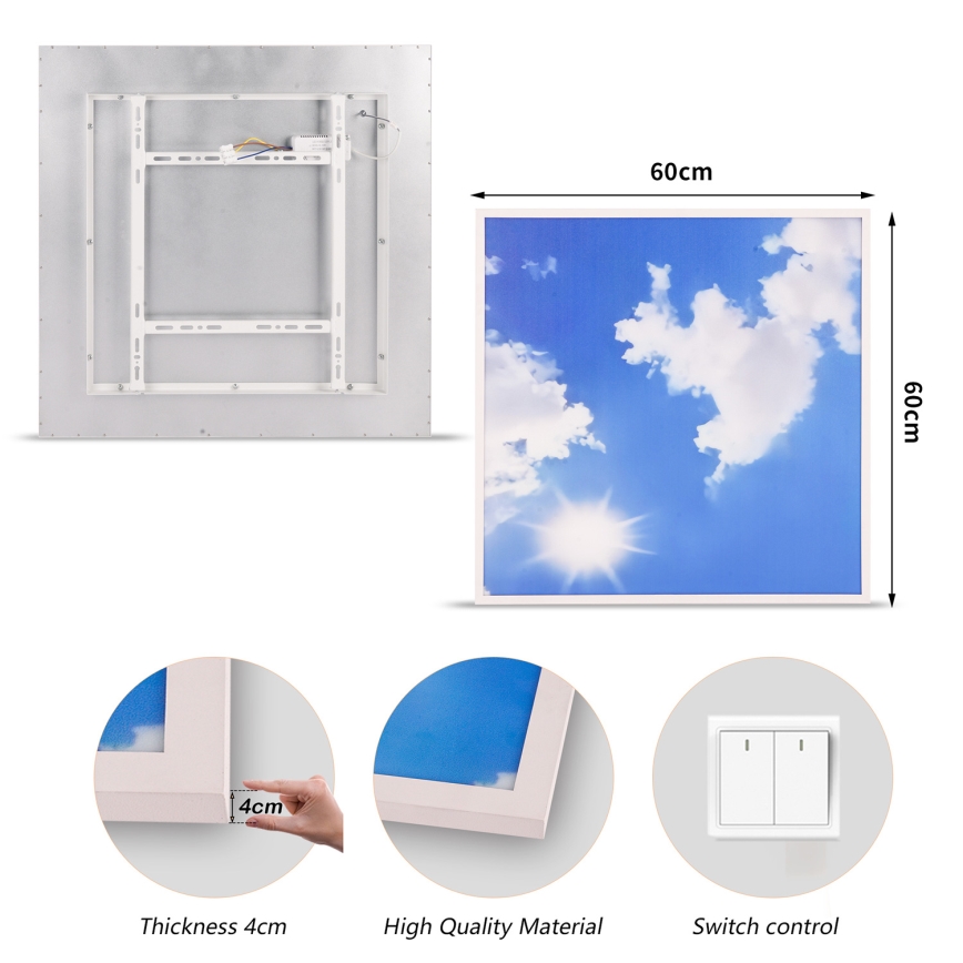 Brilagi - SLIMFRAME SKY LED griestu gaismeklis LED/58W/230V 60x60 cm sudraba/zils