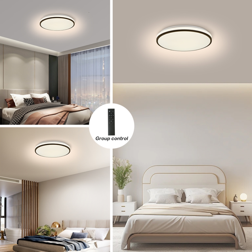 Brilagi - viedais regulējams LED griestu gaismeklis LED/24W/230V Ø 38 cm 3000-6000K Wi-Fi Tuya Beacon + tālvadības pults
