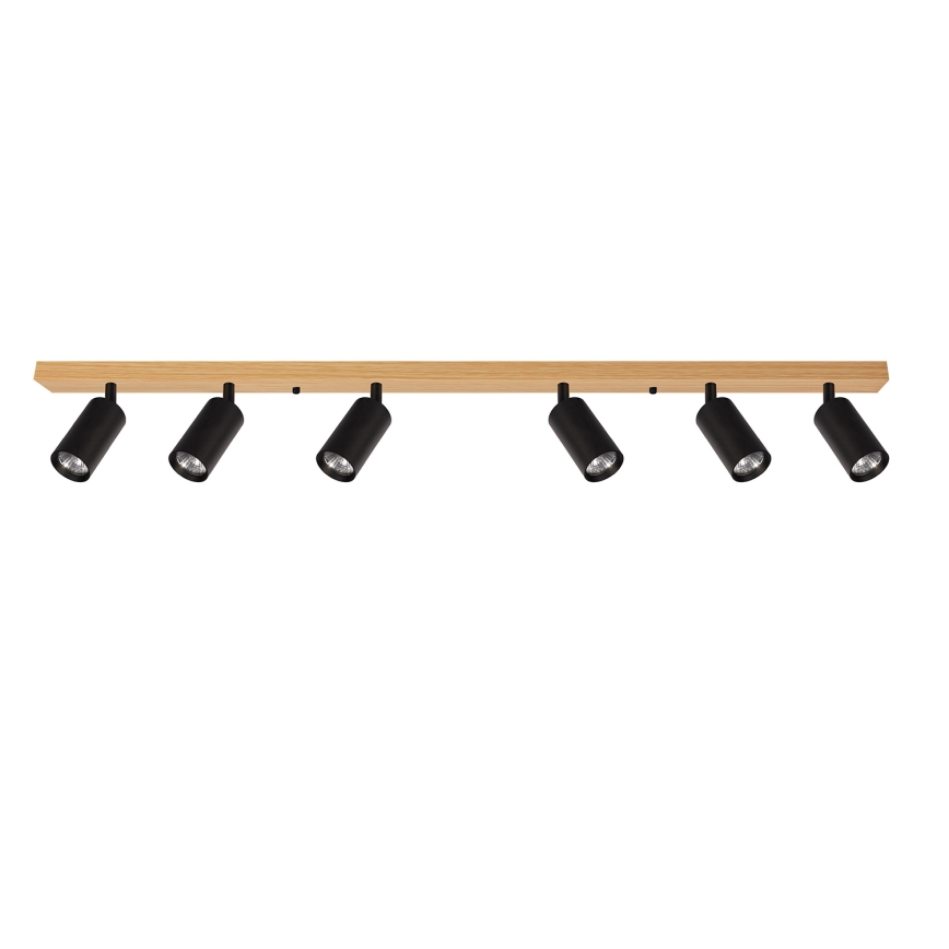 Brilagi - Spot gaismeklis SELE 6xGU10/30W/230V, melns ar ozolkoka dekoru