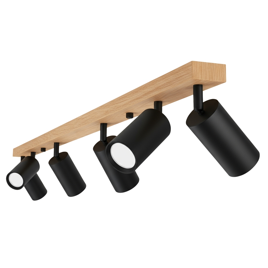 Brilagi - Spot gaismeklis SELE 6xGU10/30W/230V, melns ar ozolkoka dekoru