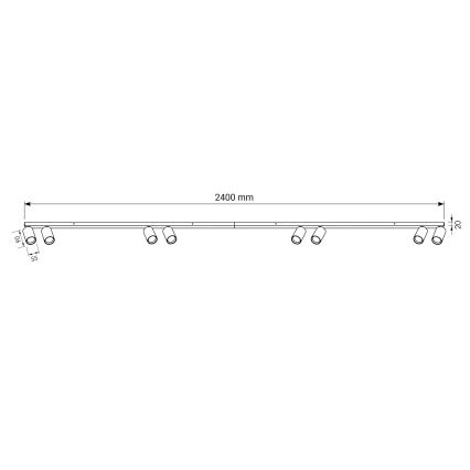 BRILAGI - Spot gaismeklis SELE LONG 8xGU10/30W/230V balts